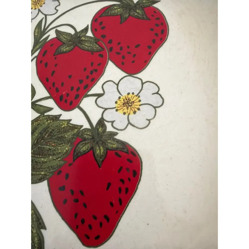 Vintage Mount Clemens Pottery Strawberry Plate Cottagecore Twee Wall Decor USA